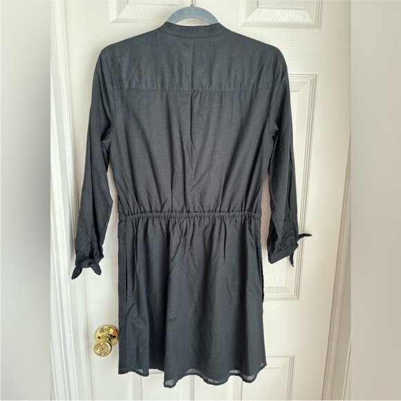 NWT New Abercrombie & Fitch Linen Blend Button Up Long Sleeve Cinch Waist Dress - Picture 5 of 16